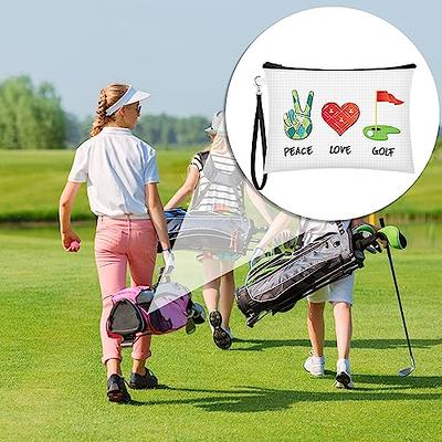 Kacctyen 4 Pieces Golf Gifts Lady Golf Cosmetic Bags Golf Player
