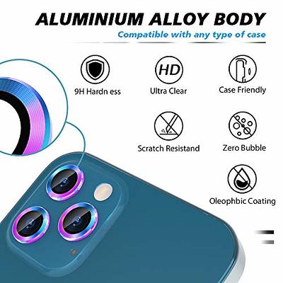 CloudValley Camera Lens Protector for iPhone 13 Pro - iPhone 13 Pro Max, 9H  Tempered Glass Film, Aluminum Alloy Lens Protective Cover, Bling