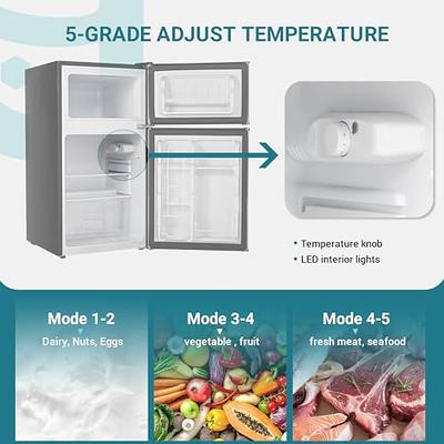 3.2 Cu. Ft Compact Mini Fridge with 5 Temperature Settings - Costway