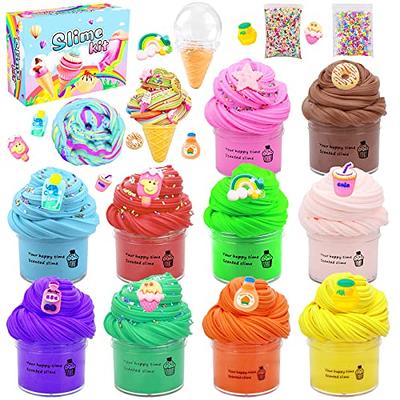 Fluffy Slime Butter Fruit Kit Soft Stretchy Non-sticky Cloud Slimes Diy  Making Set Scented Toy Party Favors For Kids Gift