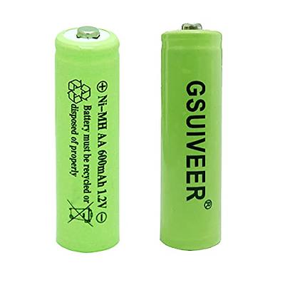 Solar Lights Batteries AA 1600mah High Capacity 1.2V Ni-MH Rechargeable AA  Solar Battery for Outdoor Solar Lights, Battery String Lights, TV Remotes