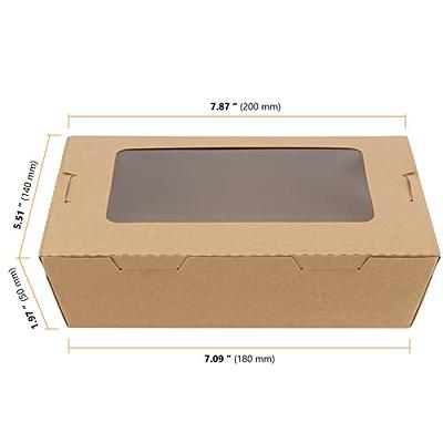 NANAICHE 50 Pack Disposable Take Out Boxes Food Containers Microwavable  Kraft Brown Paper To Go Box