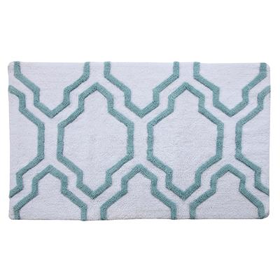 Saffron Fabs Regency 36 x 24 Non-Skid Cotton Bath Rug - White