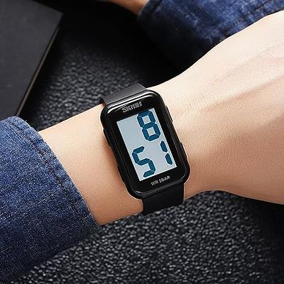 Gosasa Unisex Square Large Face LED Digital Watch Electronic for Men Watch  for Women Student Silicone Watches