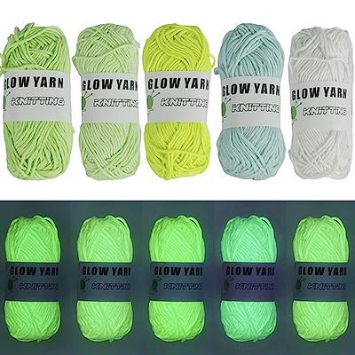 5 Rolls Glow in The Dark Yarn, Luminous Crochet Yarn, DIY Glow Yarn, Glow  in The Dark Yarn for Knitting Arts Crafts Sewing Thread Party Supplies,  Suitable for Kids Woman Beginners 