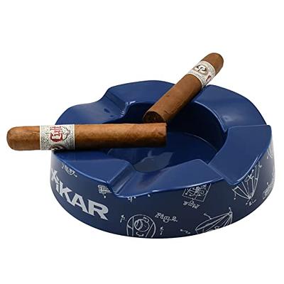 XIKAR Wave Ceramic Cigar Ashtray, Six-Slotted Cigar Rests, Blue