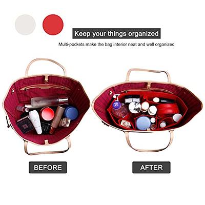 Doxo Purse Organizer Insert, Felt Bag Insert Tote Fit L Speedy 35, Neverfull  PM & Base Shaper 2pc Set(Medium-Red-Combination) - Yahoo Shopping