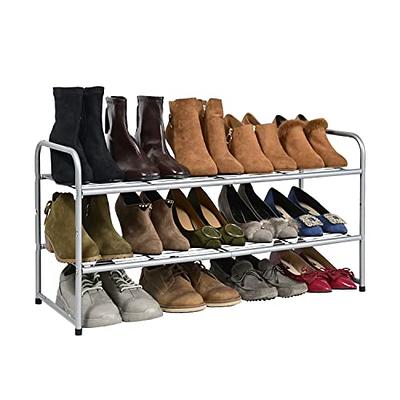 GEORIS Stackable 2-Tier Shoe Rack, Space-Saving Shoe Shelf Organizer for  Closet, Entryway, Hallway, Silver - Yahoo Shopping