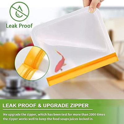 IDEATECH Leakproof Silicone Food Storage Bags, 20-Pack