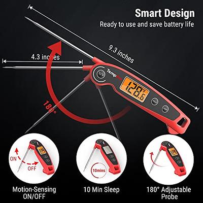 TempPro F05 Digital Meat Thermometer for Cooking with Motion Sensing,  Waterproof Food Thermometer for Kitchen BBQ Oil Grill Smoker Candy  Thermometer Black/red - Yahoo Shopping