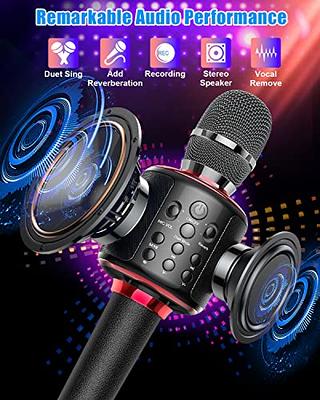 Wireless Karaoke Microphone for Singing with Duet Sing & Record & Reverb,  Bluetooth Microphone for Karaoke, Bluetooth Wireless Microphone for Party