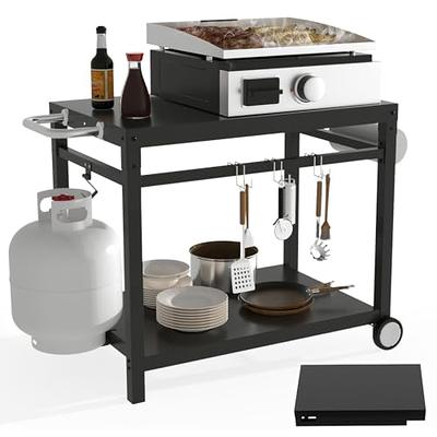 GLOWYE Portable Outdoor Grill Cart with Wheels, Pizza Oven Table