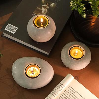 Tealight Candle Holder Resin Molds for Resin Including Round Flat Round  Pebble Resin Epoxy Molds Silicone for DIY Home Decor