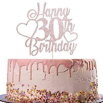 Happy 30th birthday Cake Topper - Rose Gold 30th birthday cake topper, 30th  birthday party decorations, gold 30th birthday cake topper，30 birthday cake  topper for women/men,30 birthday cake topper - Yahoo Shopping