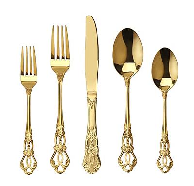 Velaze 30-Piece 18/8 Rose Gold Flatware Set Stainless Steel Eating