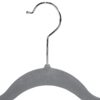 Simplify 6-Pack Children's Velvet Hangers Grey