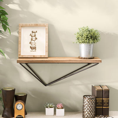 allen + roth Black Floating Shelf 30-in L x 4.49-in D (1