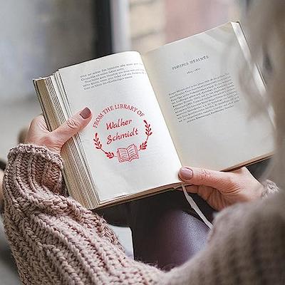 Personal Library Stamp with Book and Glasses