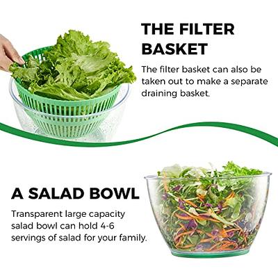 Kitexpert Salad Spinner Large 5.28 Qt, Manual Lettuce Spinner for