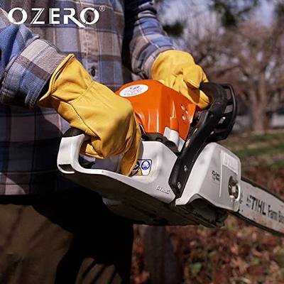 OZERO Leather Work Gloves Flex Grip Tough  