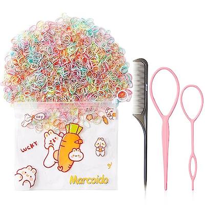 TsMADDTs 24 Colors Rubber Bands, 2000 Pcs Elastic Hair Ties with Organizer  Box, Hair Rubber Bands with Hair Tail Tools and Comb, Hair Accessories for