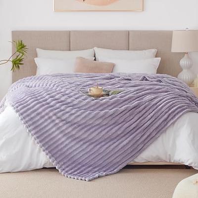 Oumilen Purple Print Flannel Fleece Luxury Lightweight Throw