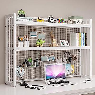 2-Tier Desktop Bookshelf For Computer Desk, Wood And Metal Desk Shelf ,  Adjustable Desk Bookcase, Open Countertop Storage Display Shelf,  Freestanding Small Organizer Rack ( Color : White , Size : 95X2 - Yahoo  Shopping