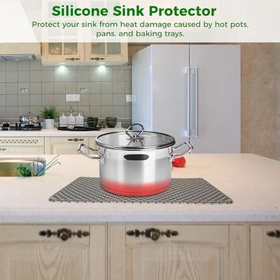 Kitchen Sink Drain Silicon Mat Protector Pad,Silicone Mats Counter Protector,  Heat Resistant, Easy To Clean 