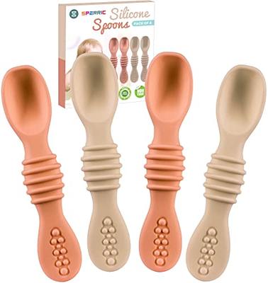 Grabease Baby Spoons Toddler Spoons Baby Silverware Toddler Utensils,  BPA-Free & Phthalate-Free for Baby & Toddler, 1 Set, Navy