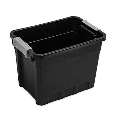 Sterilite 18 Gallon Storage Tote Stackable Plastic Bin with Lid, Purple, 24  Pack