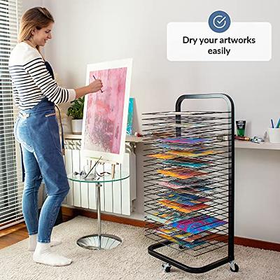 Art Drying Rack For Classroom, Functional & Mobile Paint Drying Rack, 25  Removable Shelves, Canvas Rack Art Storage, Painting Drying Rack With  Wheels