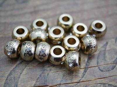 50 PACK 7mm Round Hammered Metal Beads, Metal Spacers, Round Bead
