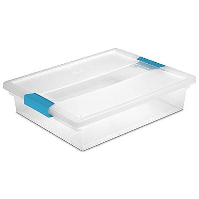 Sterilite Large Clip Box, Stackable Small Storage Bin with Latching Lid, Plastic  Container to Organize Paper, Office, Clear Base and Lid, 6-Pack - Yahoo  Shopping