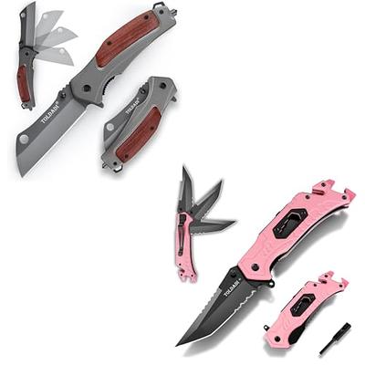  FLISSA Folding Pocket Knife, 4-inch D2 Blade with Thumb Stud,  Axis Lock, G10 Handle, EDC Knife for Hiking, Camping, Survival, Outdoor :  Tools & Home Improvement