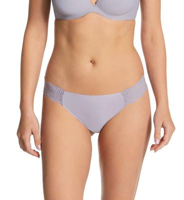b.tempt'd by Wacoal Women's b.bare Thong in Grey (976267), Size Medium