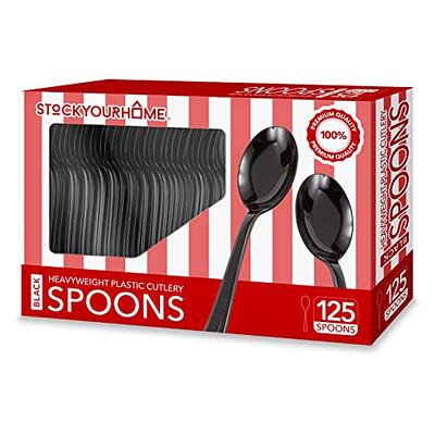 Plastic Spoons - Black Disposable Spoons