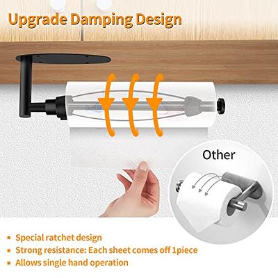 Paper Towel Holder, Under Cabinet Paper Towel Holder, Paper Towel Stand  with Damping Effect, Paper Towel Holder can be Self- Adhesive or Drilled  for