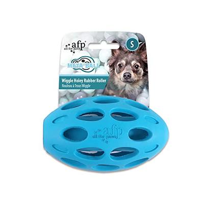 ALL FOR PAWS tumblers Erratic Ball Dog Fetch Toy Durable Squeaker topple  Dog Toy Egg for Dogs Rubber Dog Toy Meta Ball (Holey Egg Indestructible M)