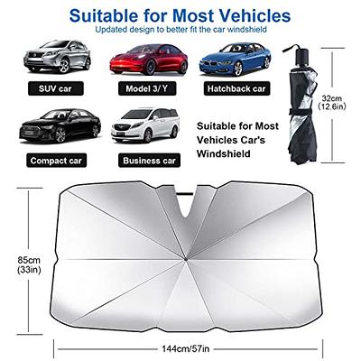 Windshield Sun Shade Umbrella [2023 Upgraded] - Foldable Car Sunshade Cover,  360°Rotation Bendable Handle, UV Ray Block & Sun Heat Protection, for Auto  Trucks SUV Front Window, Keeps Vehicles Cool (L) - Yahoo Shopping