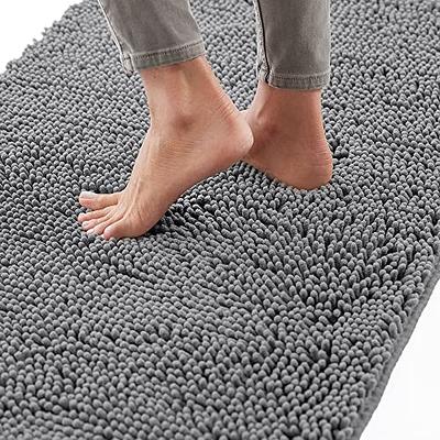 Freshmint Chenille Bath Rugs Extra Soft and Absorbent Microfiber Shag Rug, Non-Slip Runner Carpet for Tub Bathroom Shower Mat, Machine-Washable