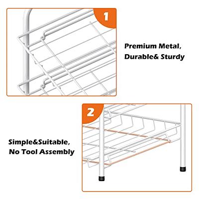 MOOACE Cabinet Shelf Organizers Set of 4, Kitchen Cabinet and Counter  Shelves, Kitchen Storage Shelves Expandable Stackable, White
