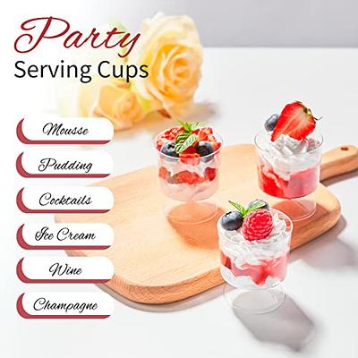 Qeirudu 50 Pack 3 oz Square Mini Dessert Cups with Lids and Spoons, Plastic  Parfait Cups Dessert Shooter Cups for Individual Appetizers Mousse Trifle  Pudding - Yahoo Shopping