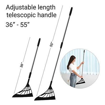 Sunally Rubber Broom Pet Hair Remover, Fur Remover Broom with Squeegee for  Fluff Carpet, Hardwood Floor, Tile, Window, Black White, Includes Portable