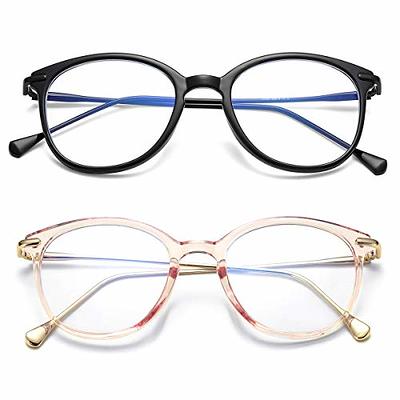 Blue Light Blocking Glasses Women/Men,Retro Round Anti Eyestrain Computer  Gaming Glasses(2Pack)