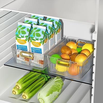 Clear Plastic Storage Bins Fridge Storage Containers Pantry Organizer Pack  of 4