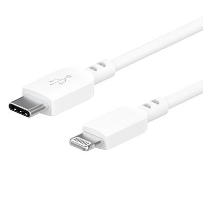 onn. 10' Lightning to USB-C Cable, White 