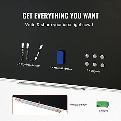 Tinlade 6 Pcs Magnetic Dry Erase Board for Wall, 48 x 36 Inches Dry Erase  Whiteboard Aluminum Framed Whiteboard Message Presentation Board Hanging