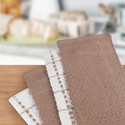 Kitchen Towel Brown 4 Pack Set 15x25 Dish Hand Drying Towels FREE SHIPPING