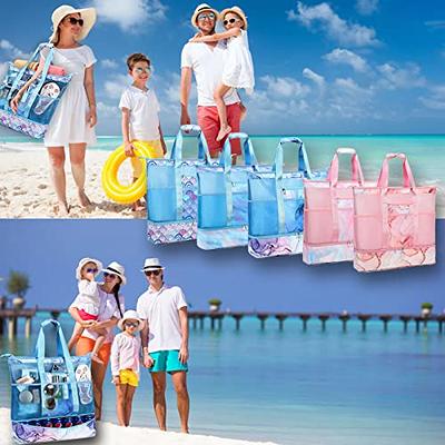  Beach Bags Waterproof Sandproof, Mesh Beach Bag for