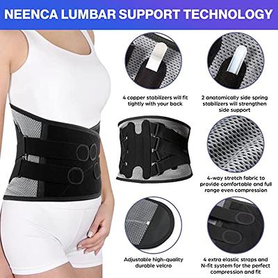 NEENCA Back Support Brace, Adjustable Lumbar Support for Pain Relief of Back/Lumbar/Waist,  Waist Wrap with Spring Stabilizers for Injury, Herniated Disc,Sciatica,  Scoliosis and more - FSA/HSA APPROVED - Yahoo Shopping